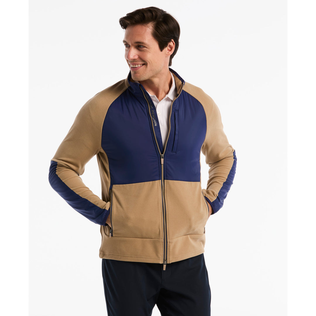 【新品未使用】HYDROGEN/MICROFLEECE GOLF JACKET Insulated Mixed Media Golf Jacket In Beige | Original Penguin
