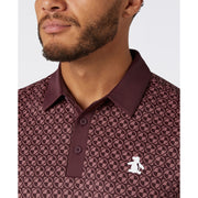 Geo Colour Block Golf Polo (Mauve Wine) Detail
