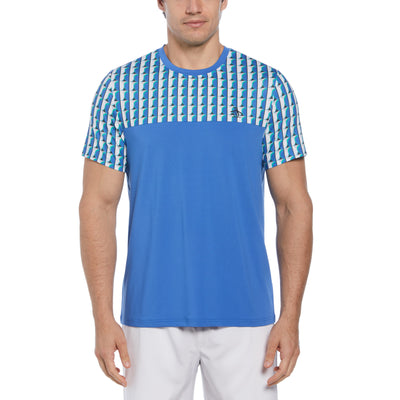 Geo Print Performance Short Sleeve Tennis T-Shirt In Nebulas