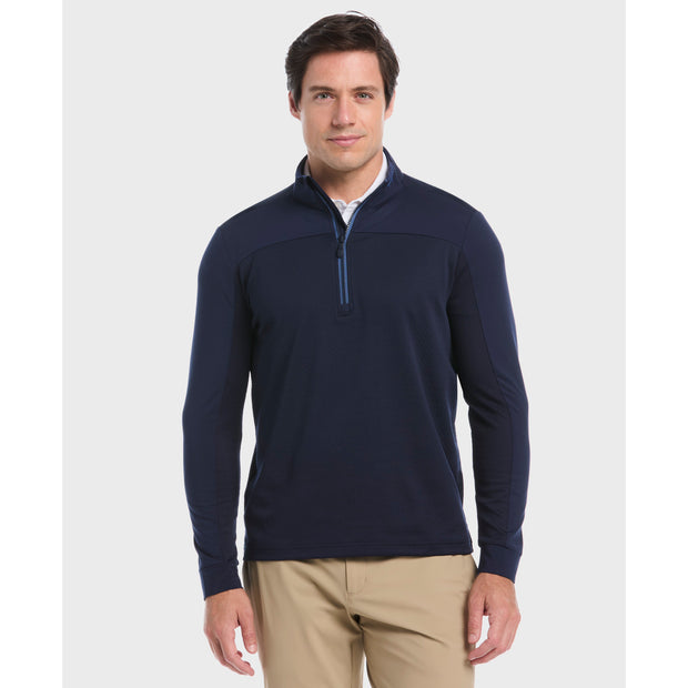 Quarter Zip Golf Pullover (Black Iris) Front