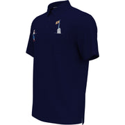 Mixed Media Polar Pete Print Golf Polo Shirt In Black Iris