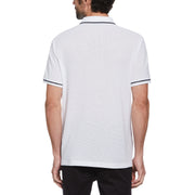 Icons Organic Cotton Bentley Mesh Short Sleeve Polo Shirt In Bright White
