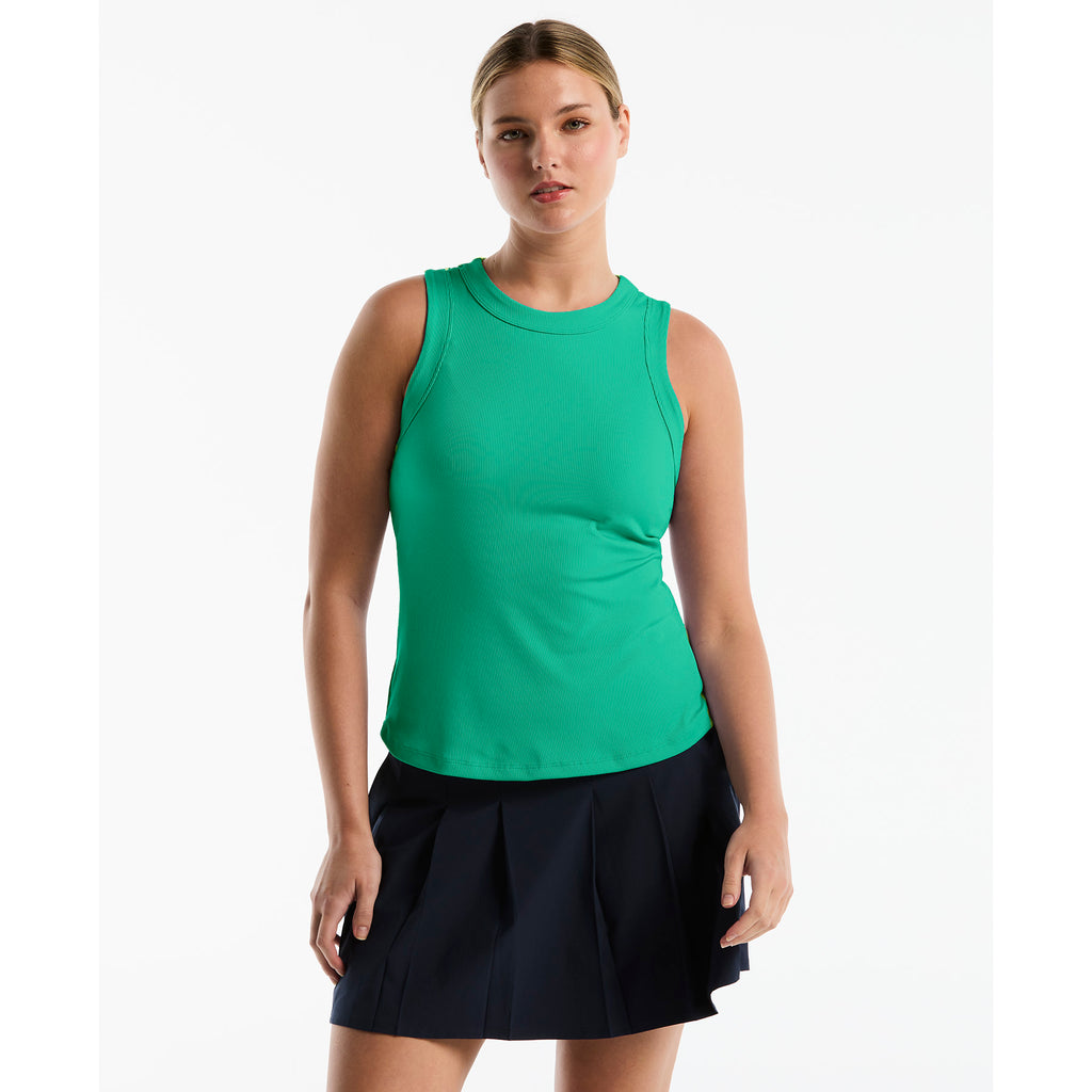 Ribbed Tennis Tank Top Emerald