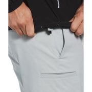 Lightweight 1/4 Zip Long Sleeve Golf Windbreaker With Striped Collar In Caviar