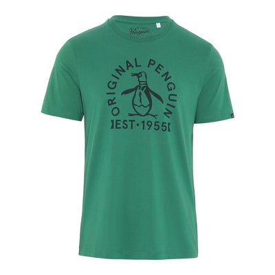 Short Sleeve Original Penguin Logo T-Shirt In Antique Green