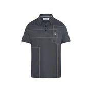 Snow Tracks Print Golf Polo Shirt (Black Iris) Flat