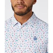 Sake-Tini Print Golf Polo (Bright White) Detail