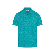 Sake-Tini Print Golf Polo (Caribbean Sea) Flat