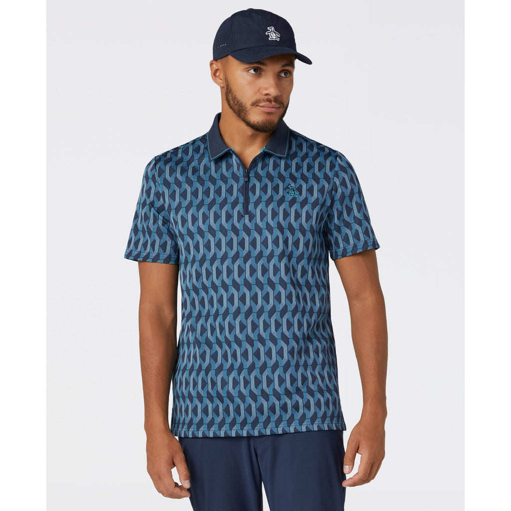 Heritage Jacquard Block Golf Polo Iris