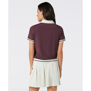 Women's Colourblock Golf Polo Shirt (Mauve Wine)