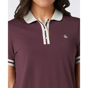 Women's Colourblock Golf Polo Shirt (Mauve Wine)