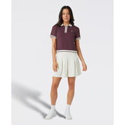 Women's Colourblock Golf Polo Shirt (Mauve Wine)