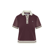 Women's Colourblock Golf Polo Shirt (Mauve Wine)