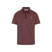 Geo Colour Block Golf Polo (Mauve Wine) Flat