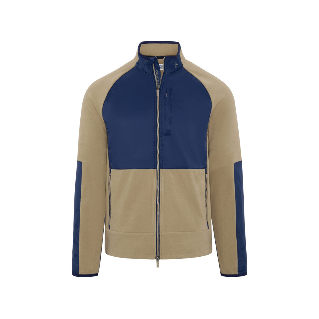 Insulated Mixed Media Golf Jacket In Beige | Original Penguin