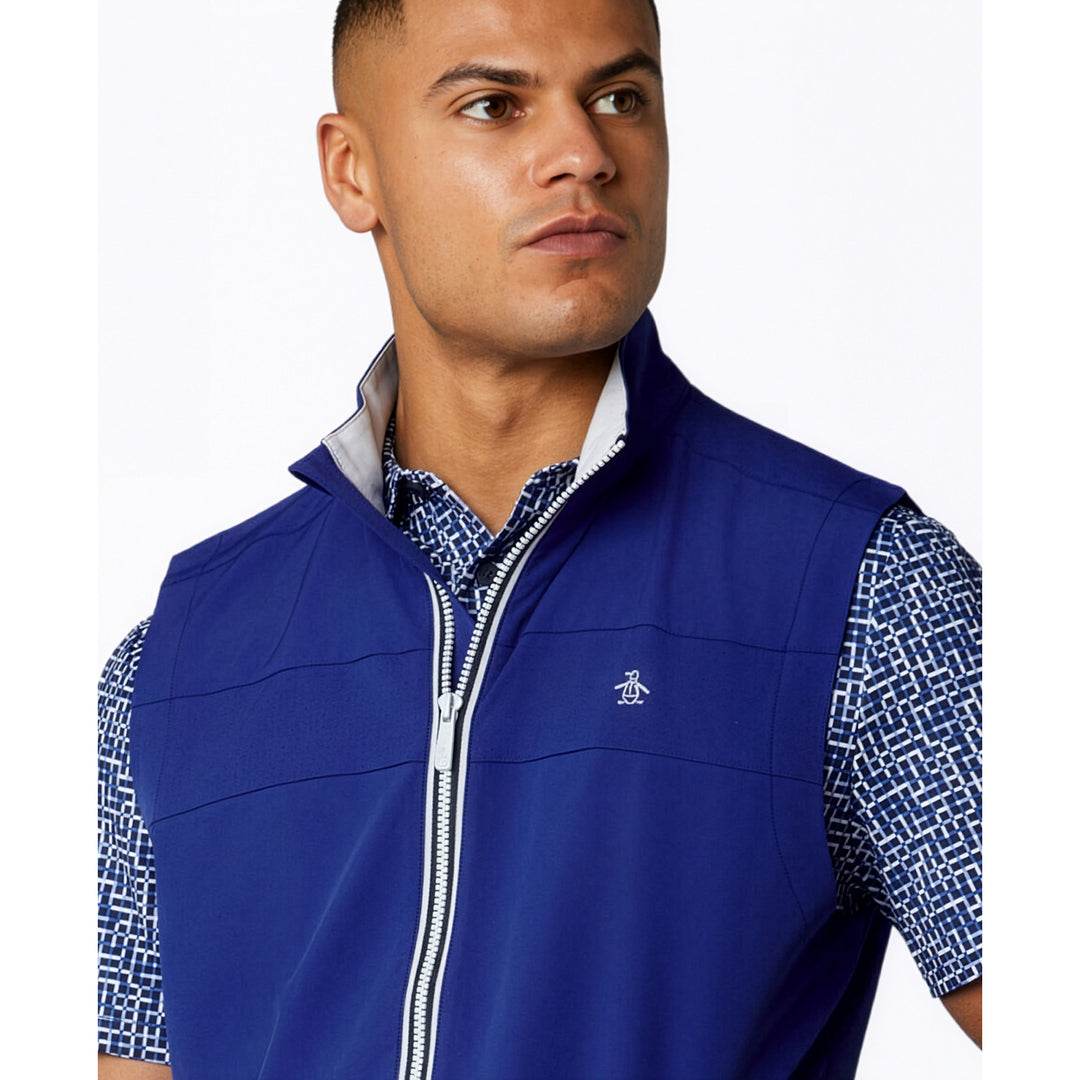 Heritage Lightweight Packable Golf Vest In Blue | Original Penguin