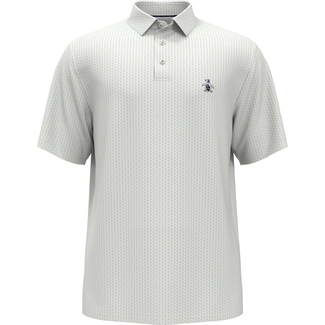 All-Over Pete Print Golf Polo Shirt In White | Original Penguin®
