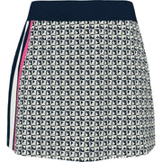Women's Geo Print Golf Skort In Black Iris