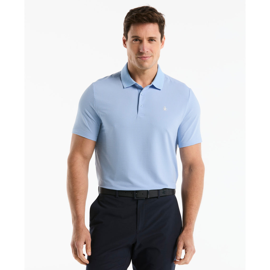 Seersucker Drivers Golf Polo Blue Jay