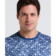 Blocked Graphic Performance Tennis T-Shirt (True Navy) Detail