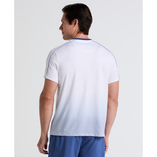 Ombre Net Graphic Performance Tennis T-Shirt (Bright White) Back