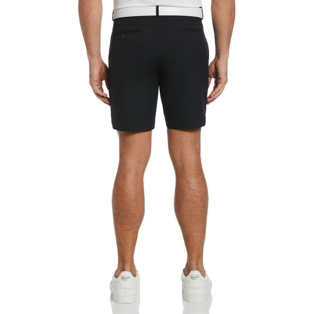 Flat Front Solid Golf Shorts In Caviar