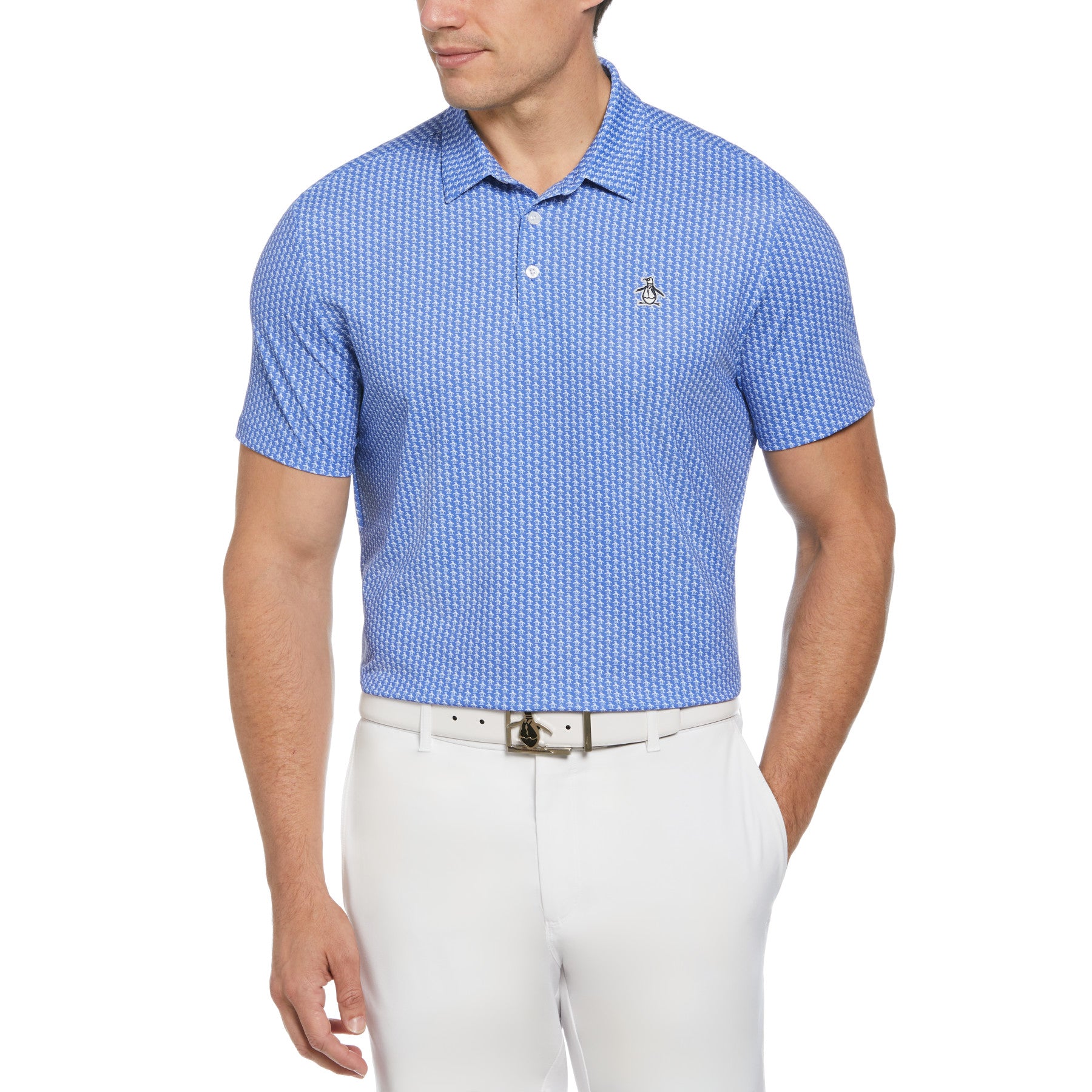 Allover Pete Print Short Sleeve Golf Polo Shirt In Multicolor