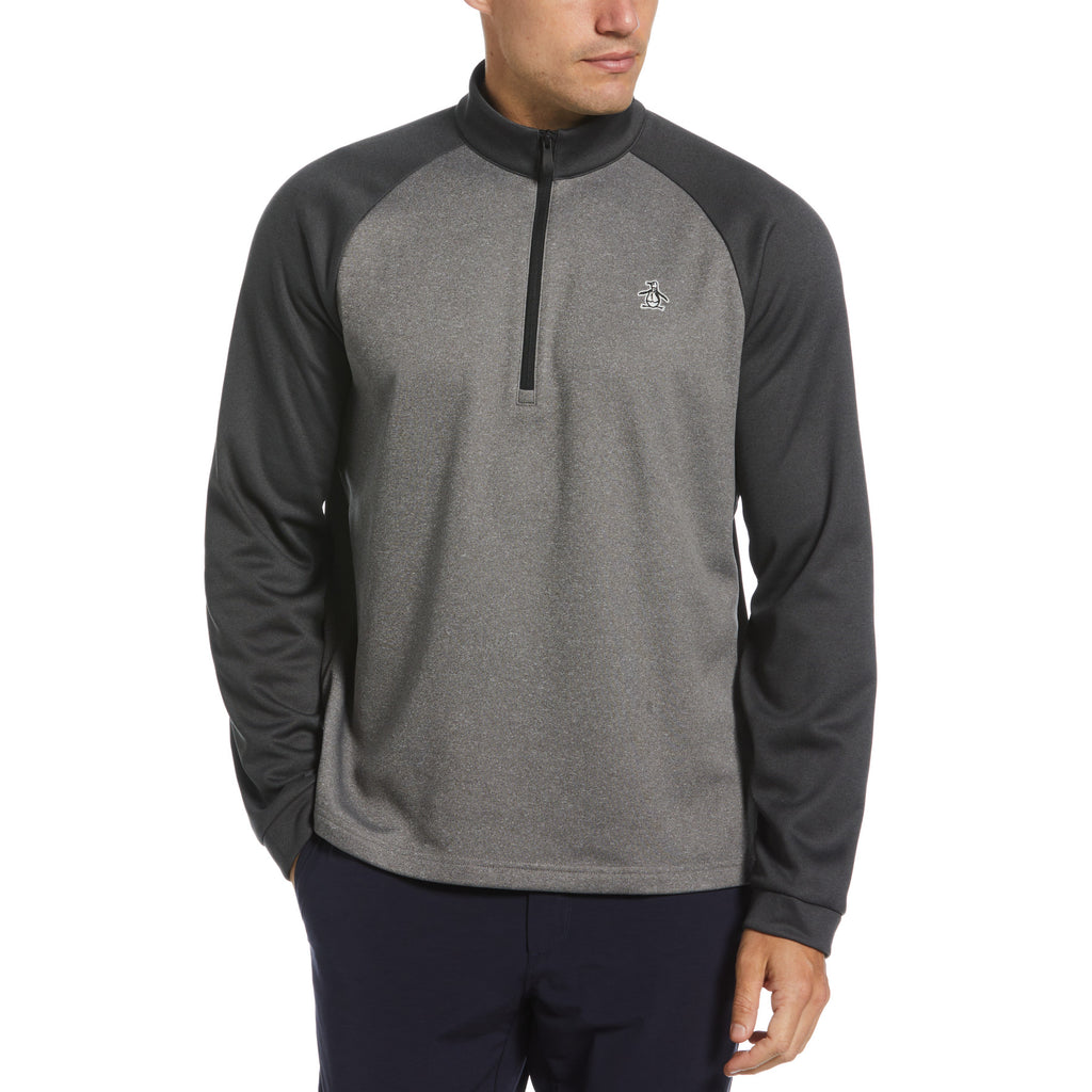 Block 1 4 Zip Pullover Dark Caviar Heather