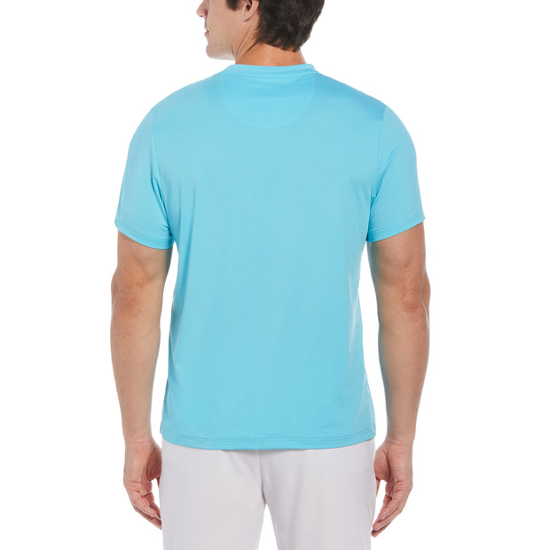 Outlined Pete Performance Short Sleeve Tennis T-Shirt In Blue Atoll