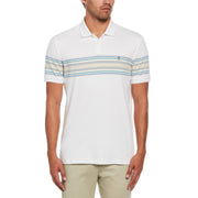 Chest Stripe Interlock Polo Shirt In Bright White