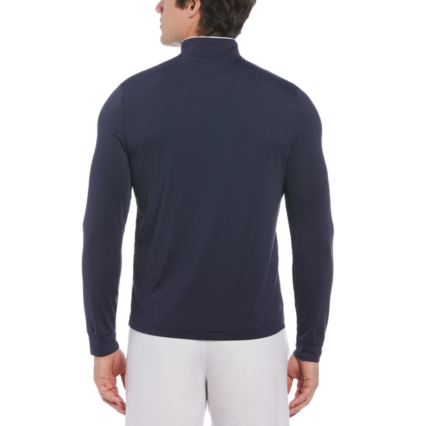 Technical Earl 1/4 Zip Long Sleeve Golf Sweater In Black Iris