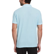 Organic Cotton Bentley Mesh Short Sleeve Polo Shirt In Cool Blue