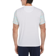 Checkerboard Block Performance Short Sleeve Tennis T-Shirt In Bright White