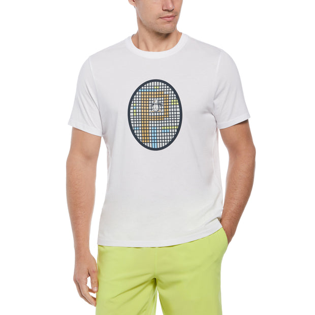 Grid Graphic Tennis T-Shirt In Bright White