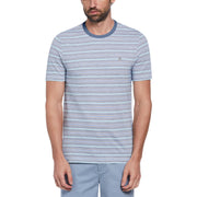 Birdseye Pique Striped T-Shirt In Dark Sapphire