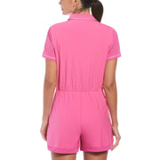 Women's Veronica Short Sleeve Golf Romper In Cheeky Pink