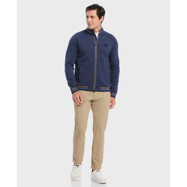 Knitted Track Jacket (Black Iris Bijou Heather) Styled