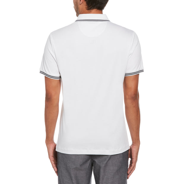 Icons Organic Cotton Tipped Polo Shirt In Bright White