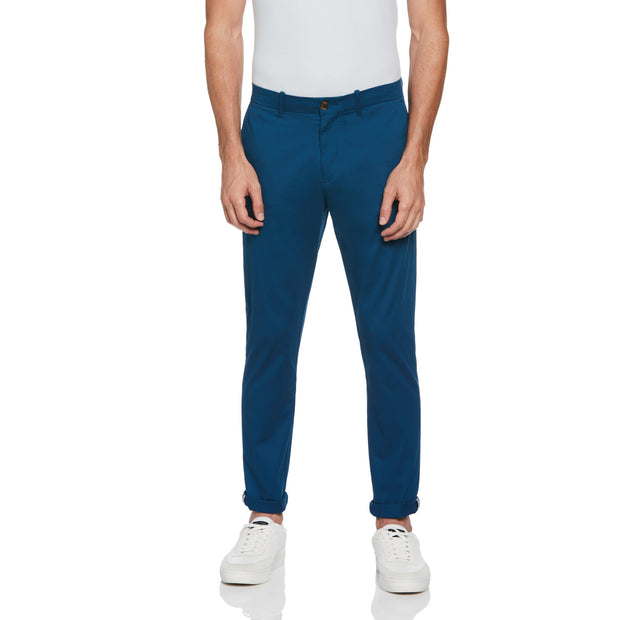 Bedford Cord Slim Fit Chino Trousers In Poseidon Blue