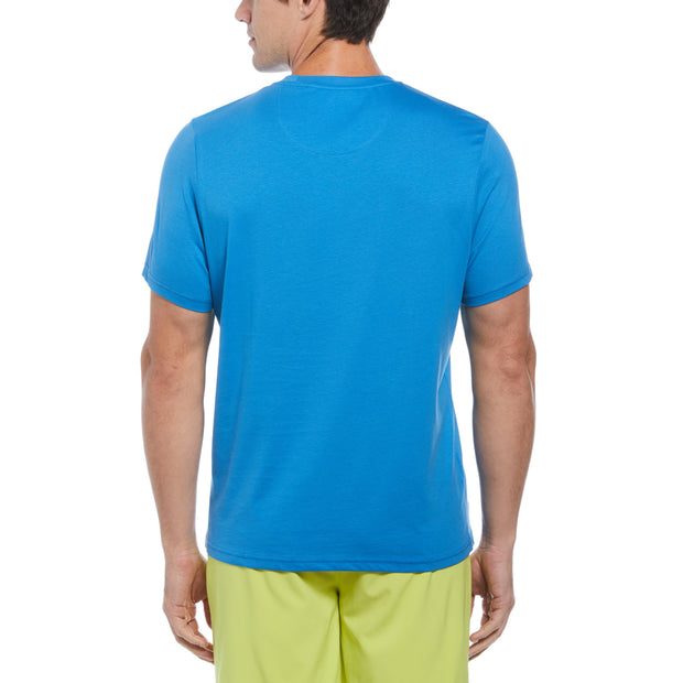 Grid Graphic Tennis T-Shirt In Mediterranian Blue