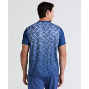 Blocked Graphic Performance Tennis T-Shirt (True Navy) Back