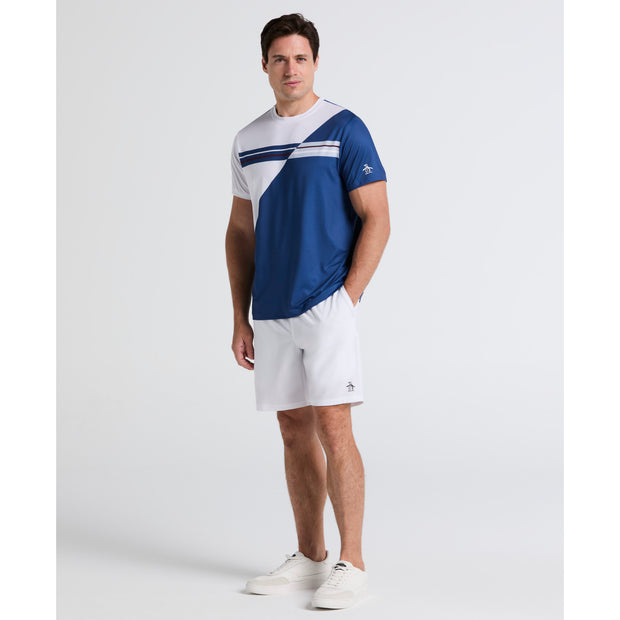 Colourblock Tennis T-Shirt (True Navy) Styled