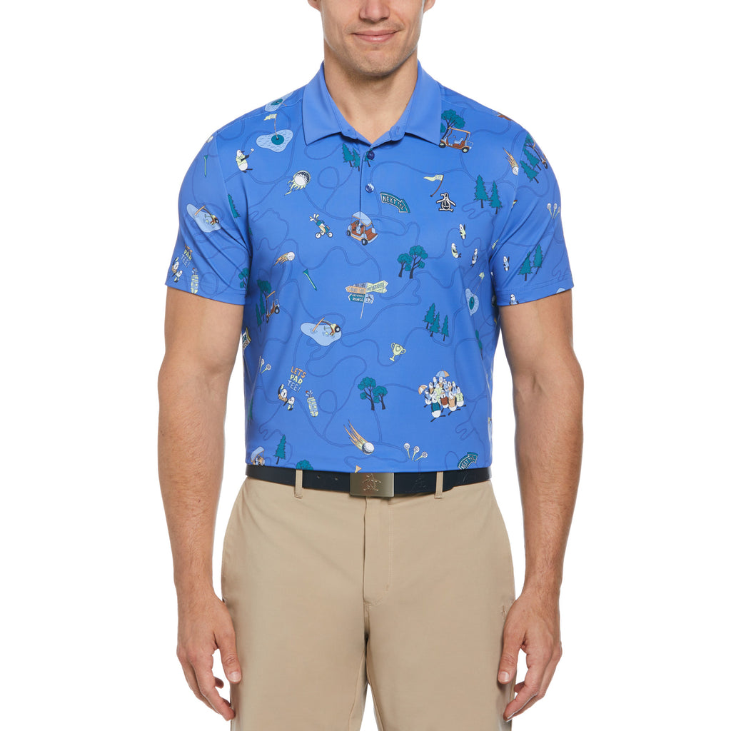 Petes Game Print Golf Polo Shirt Amparo