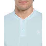 Piped Blade Collar Performance Short Sleeve Tennis Polo Shirt In Tanager Turquoise