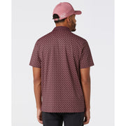 Geo Colour Block Golf Polo (Mauve Wine) Back