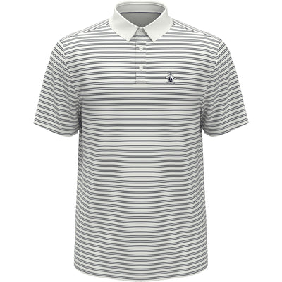 Heritage Stripe Solid Collar Short Sleeve Golf Polo Shirt In Bright White