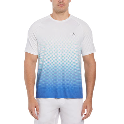 Ombre Tennis Ball Performance Short Sleeve Tennis T-Shirt In Bright White