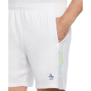 Color Block Performance Tennis Shorts In Bright White