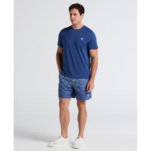Graphic Print Performance Tennis Shorts (True Navy) Front