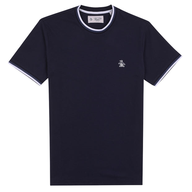 Stcker Pete – Ringer-T-Shirt aus Bio-Baumwolle in dunklem Saphir